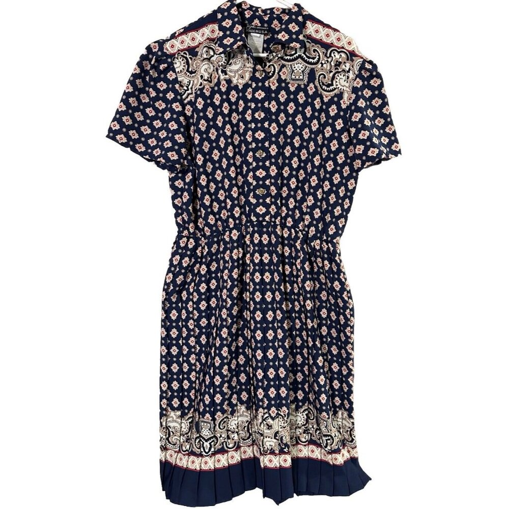 Breli Originals Large? Paisley Dress Union Label Made USA  VINTAge Pleated